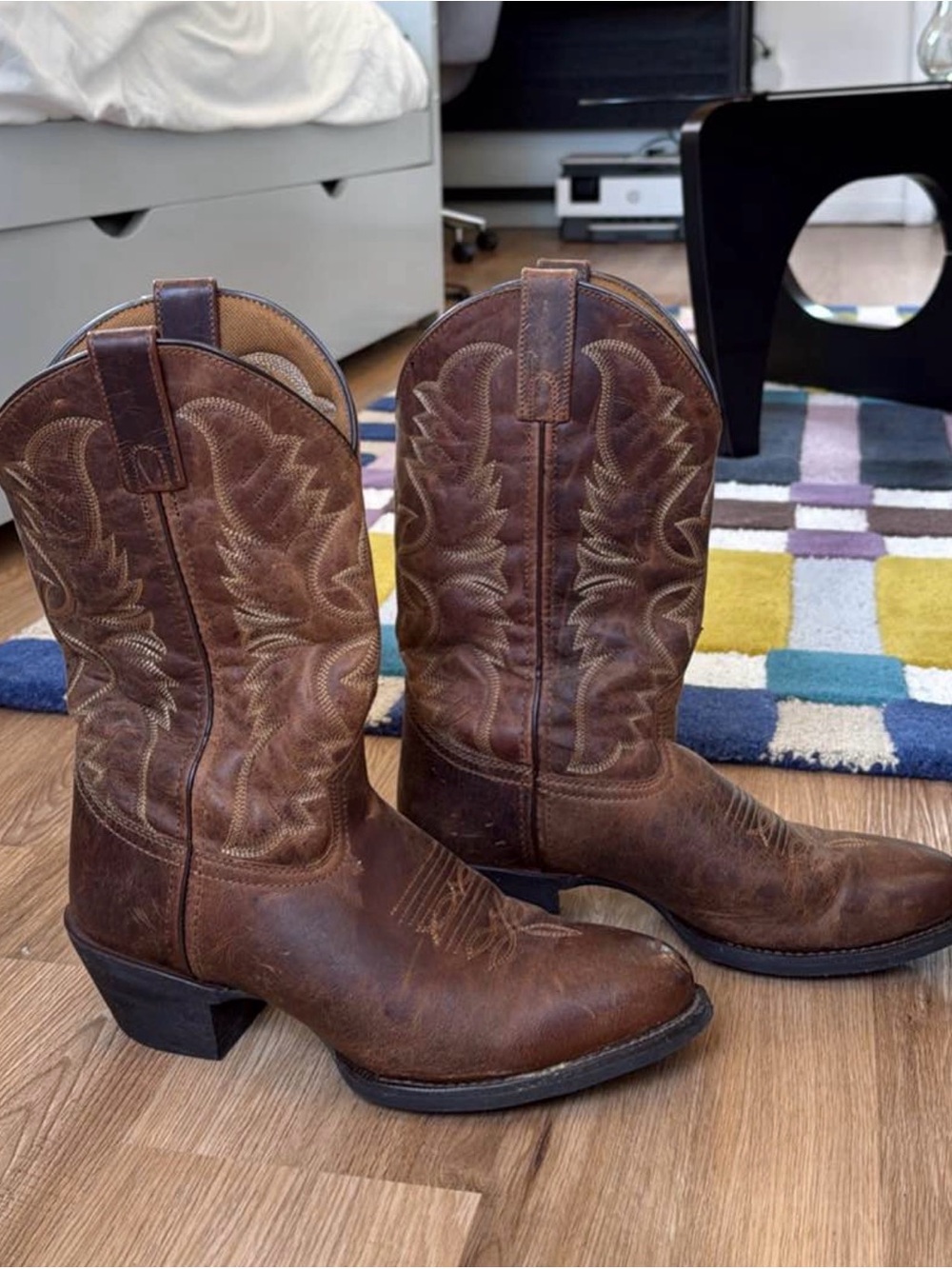 Laredo Brown Leather Western Cowboy Boots